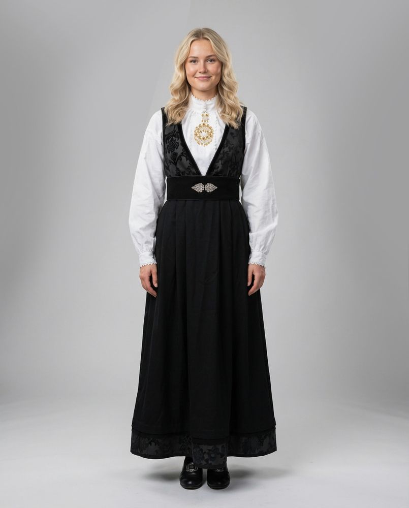 Nye Tora festdrakt til dame i sort