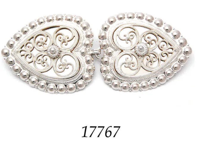 Hovedbilde Spenner til cape i hvitt sølv -Valgfri sten - 17763