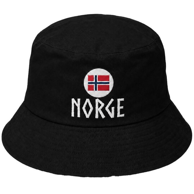 Hovedbilde Bøttehatt Norge  i sort - Unisex 