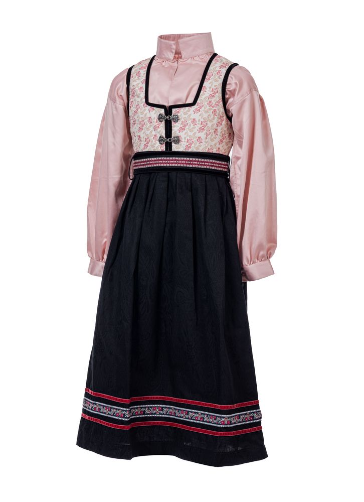 Oline Festdrakt til jente med rosa vest og rosa skjorte
